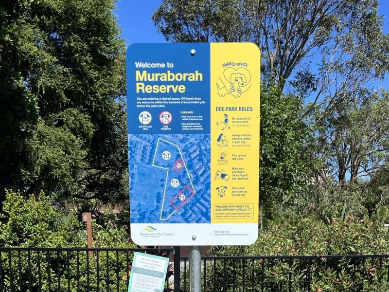 Muraboard Reserve dog off leash sign.jpeg