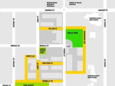 Newmarket Randwick map